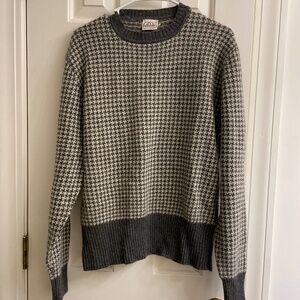 Vintage Hilwin Cashmere Houndstooth Crewneck Sweater